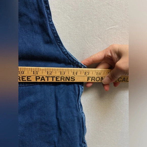 Monki denim jean straight leg crop  overalls Sz 36/ S - Picture 11 of 11